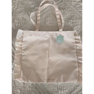 Bath & Body Works Pink Canvas Tote The Sweetest Thing Shabby Chic Frilly New NWT